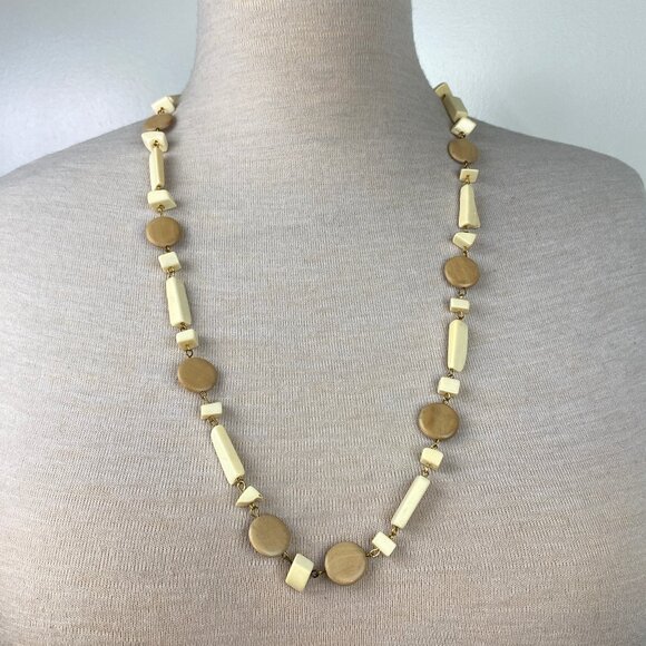 Vintage Ox Bone Link Necklace 32" - Picture 1 of 10